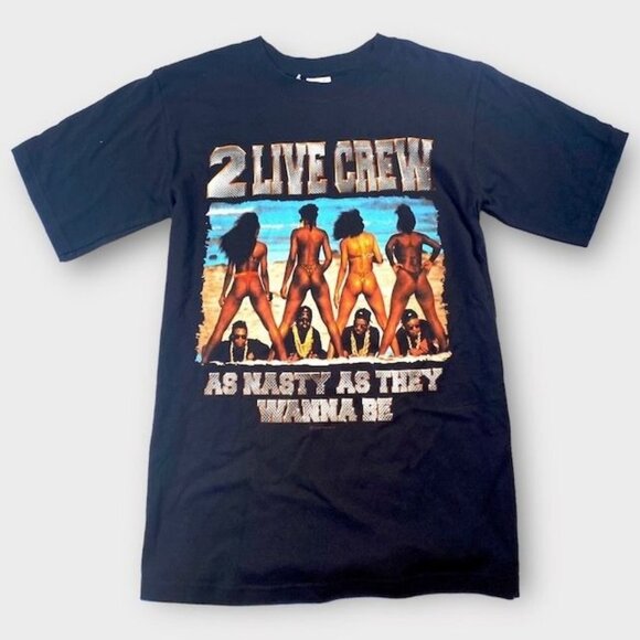 Anvil Tops - NWOT 2 Live Crew As Nasty As They Wanna Be Album Tee Shirt Black, Size Medium
